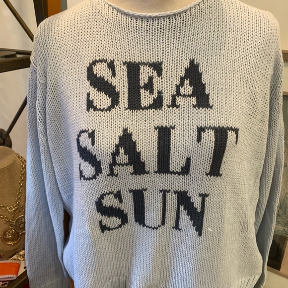 New Wooden Ships crew neck “Sea Salt Sun” sweater in twilight sky colorway - Picture 1 of 3